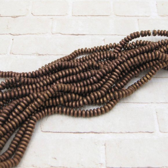 Bronze Hematite Rondelle Beads Full Strand Jewelry Making Supplies - Picture 4 of 5